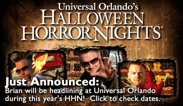 Brian Brushwood's headlining at Universal Orlando's Halloween Horror Nights!